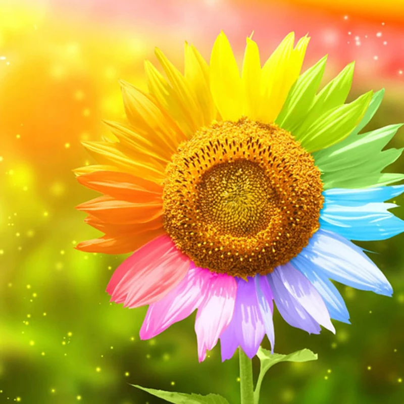 

Набор для алмазной вышивки Стразы «Радуга Подсолнух»