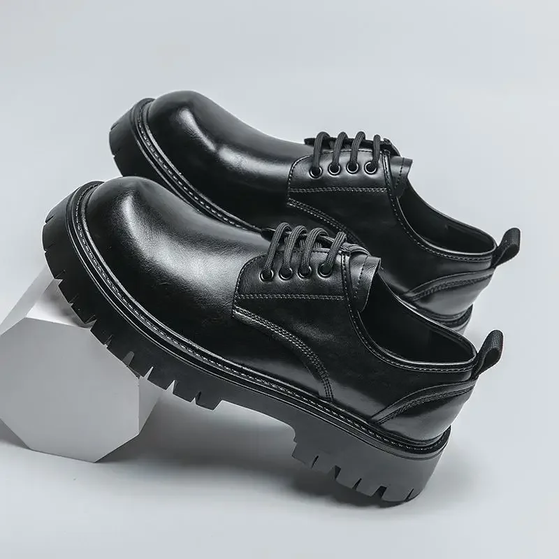 Мужские Простые классические туфли на шнуровке спереди модные черные роскошные