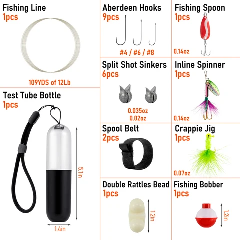 25 piezas de supervivencia kit de pesca de bolsillo