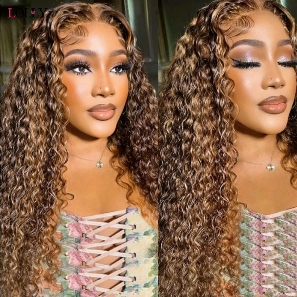 Водная волна Синтетические волосы на кружеве парик Выделите человеческих волос