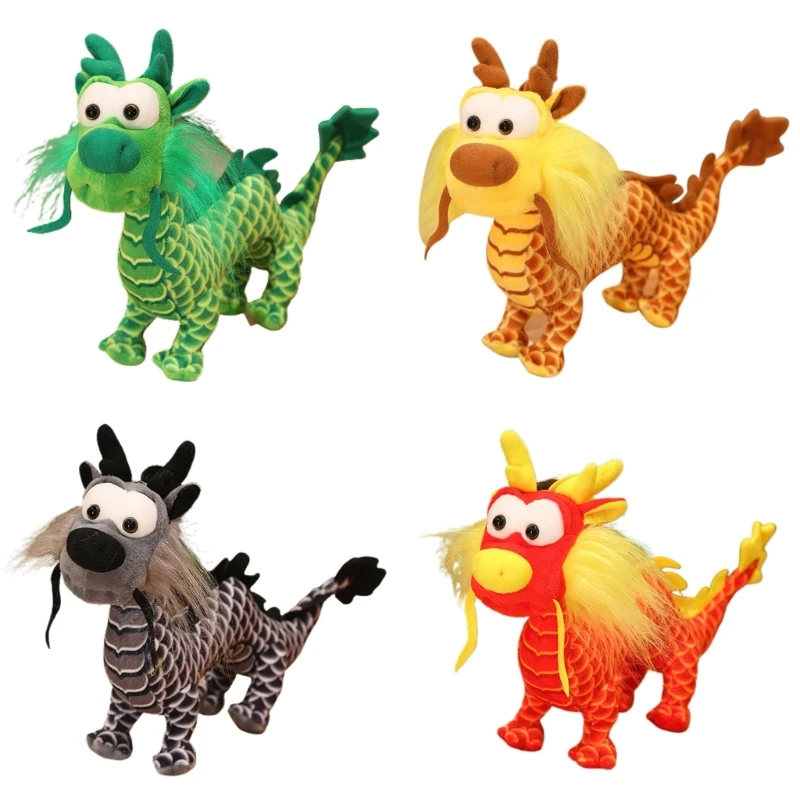 

New Year Realistic Dragon Shape Mascots Toy Ornament Lovely Dragon Home Decors