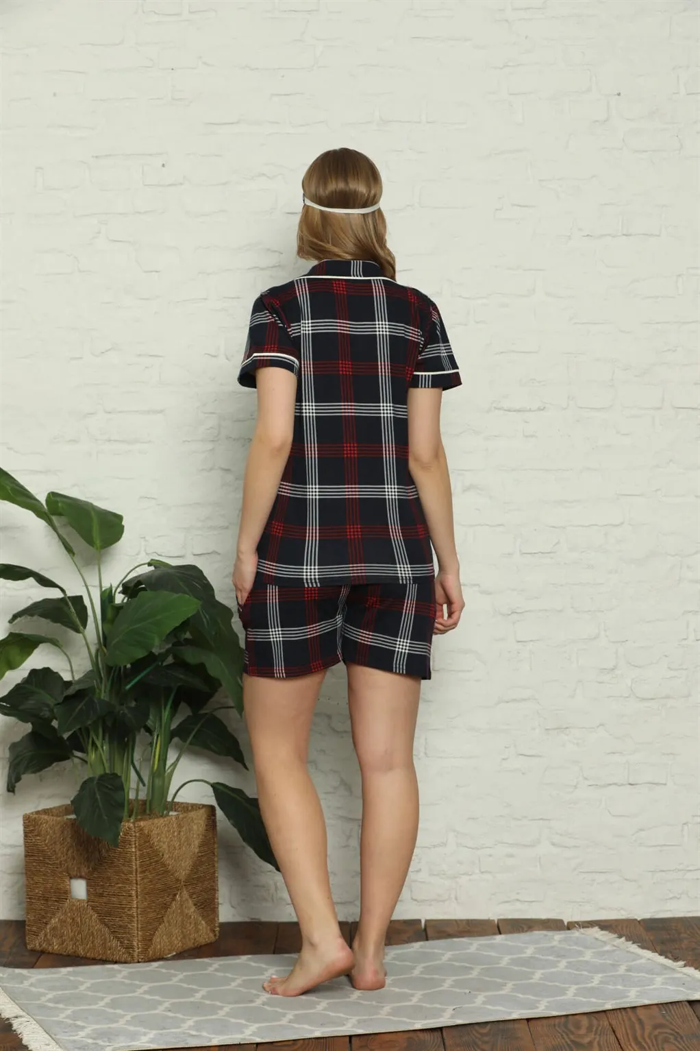 

Fashion Cartoon Women 'S 100 Cotton Combed Cotton Short Sleeve Shorts Pajamas Suit 4318