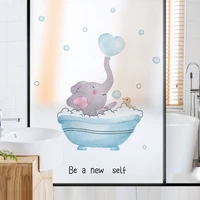 cartoon zoo electrostatic frosted toilet window sticker anti glare sticker cellophane shading bathroom shower room glass film