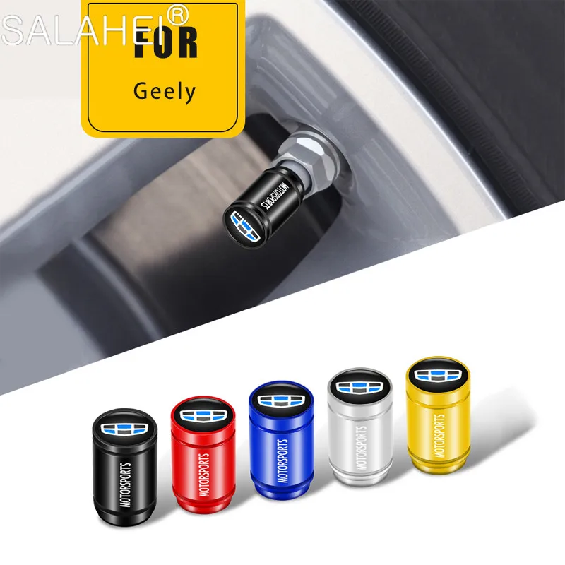 

4Pcs New Metal Logo Car Wheel Tire Valve Caps Cover For Geely Atlas SUV Boyue Borui Coolray Emgrand NL3 EX7 X7 EC7 GX7 GT GC9 X6