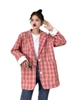 spring and autumn clothing 2022 new korean version chic ins popular suit jacket women fashion oversize plaid blazer suit female