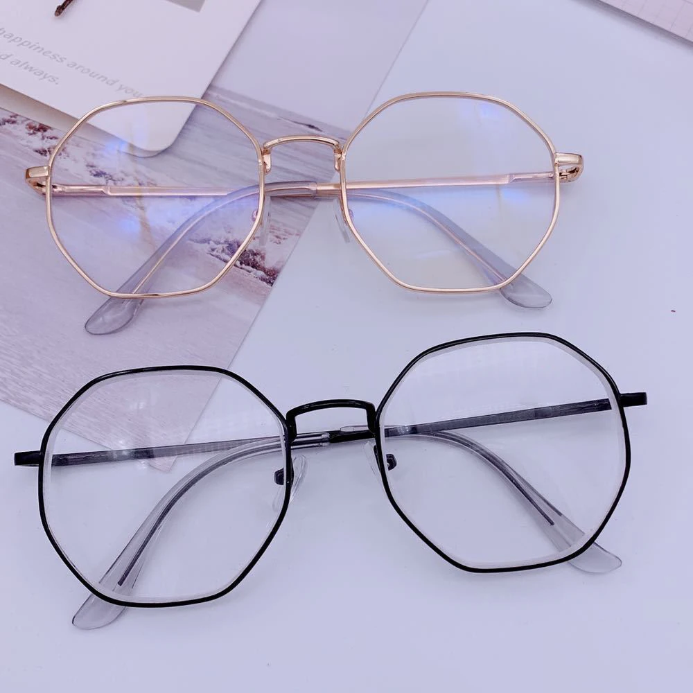 

Classic Metal Octagon Retro Myopia Optical Mirror Anti-blue Light Glasses Vision Care Eyeglasses