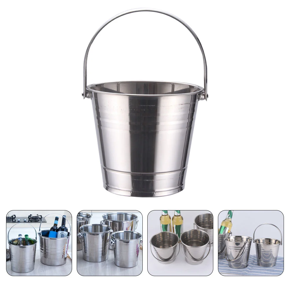 

1PC Stainless Steel Bucket Single Layer Bucket KTV Bucket for Home Party