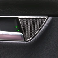 carbon fiber car rear door handle audio speaker frame sticker loudspeaker cover trim for mercedes benz c class w204 2007 2013