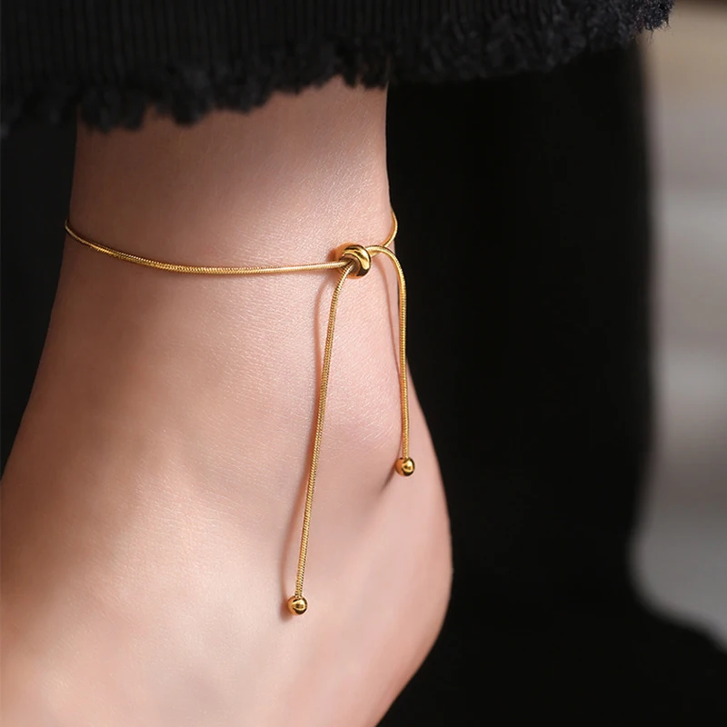 Simple Design 316L Stainless Steel Snake Bone Chain Anklet For Women/Men Bohemia Sexy Leg Foot Bracelet Accessorie Jewelry
