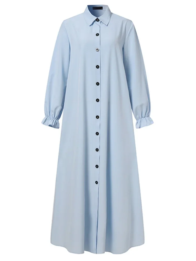 Женское платье-рубашка в мусульманском стиле повседневное длинное платье