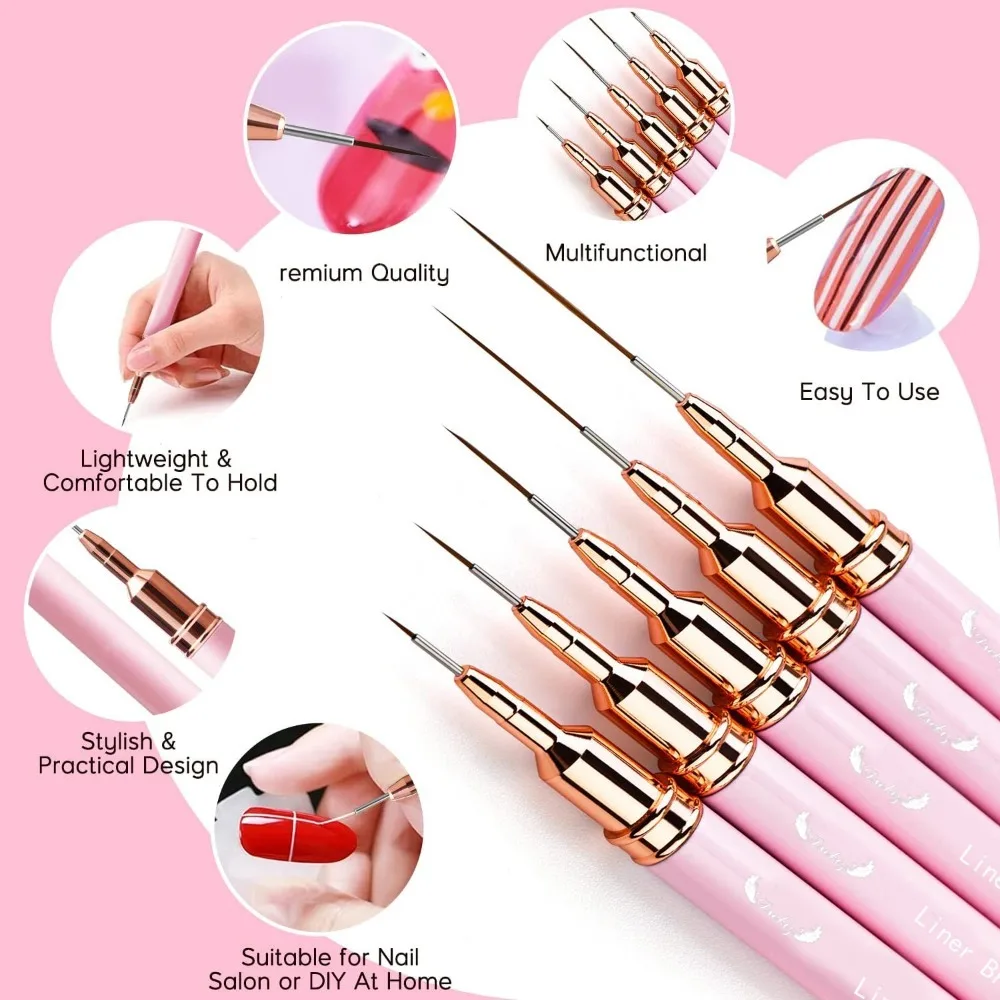 

5Pcs Acrylic Nail Pen Tool Set New Easily Wash DIY Dotting Pen Depiction Pen