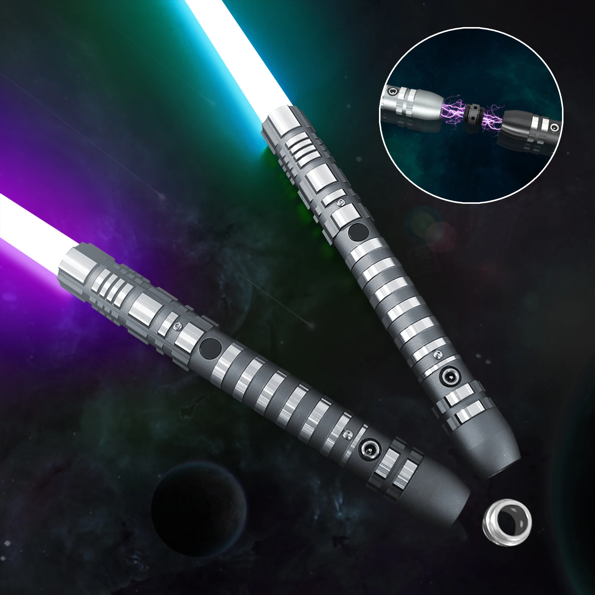 PHS Lightsaber Ghost Saber 3-режимный звуковой сигнал FX Duel и перезаряжаемый металлический