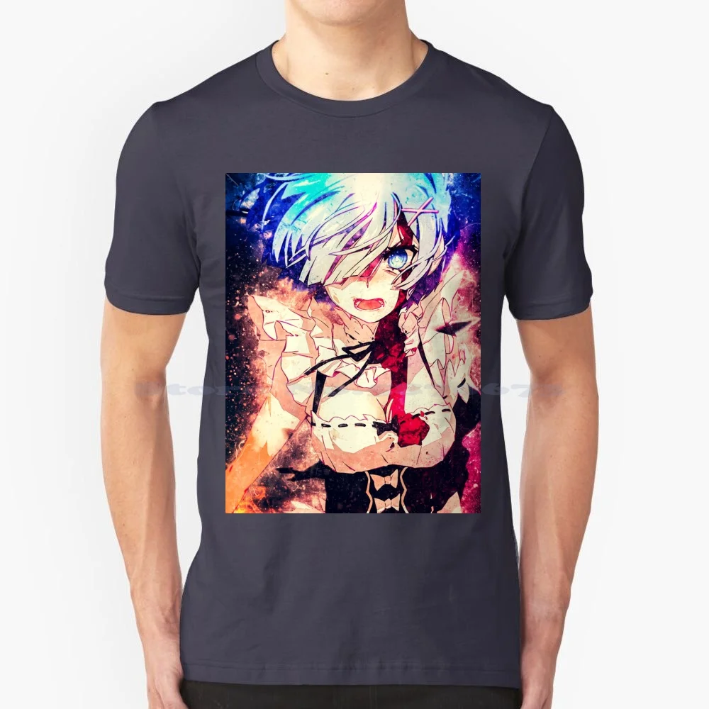 Футболка Rem Re Zero из 100% хлопка японская футболка Emilia Puck beатра Crusch Ram Ferris Echidna Эльза