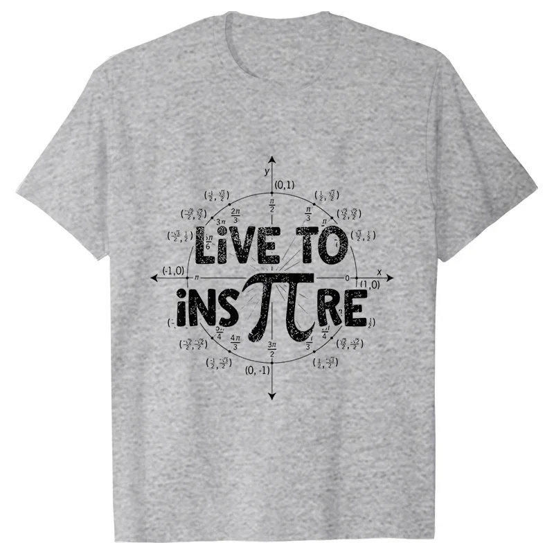 Math Pi Live To Inspire Мужские футболки с принтом Брендовые топы Уличная модная футболка