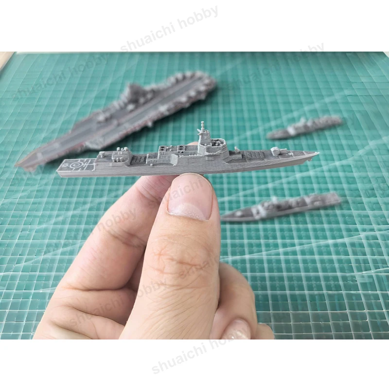Фото 1 шт. Модель военного корабля в масштабе 1:2000, 3D-печатная, различных типов (авианосец/эсминец), с водной линией, для демонстрации сцен, для хобби и DIY-проектов №4