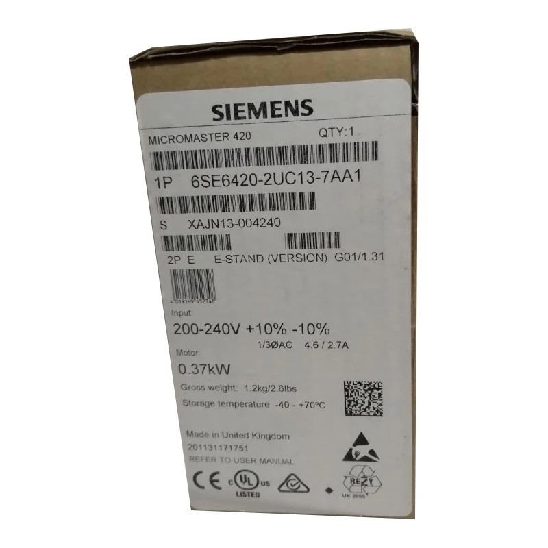 

Новый оригинальный инвертор v20 6SE7021-8TP70-Z 6SE70218TP70Z