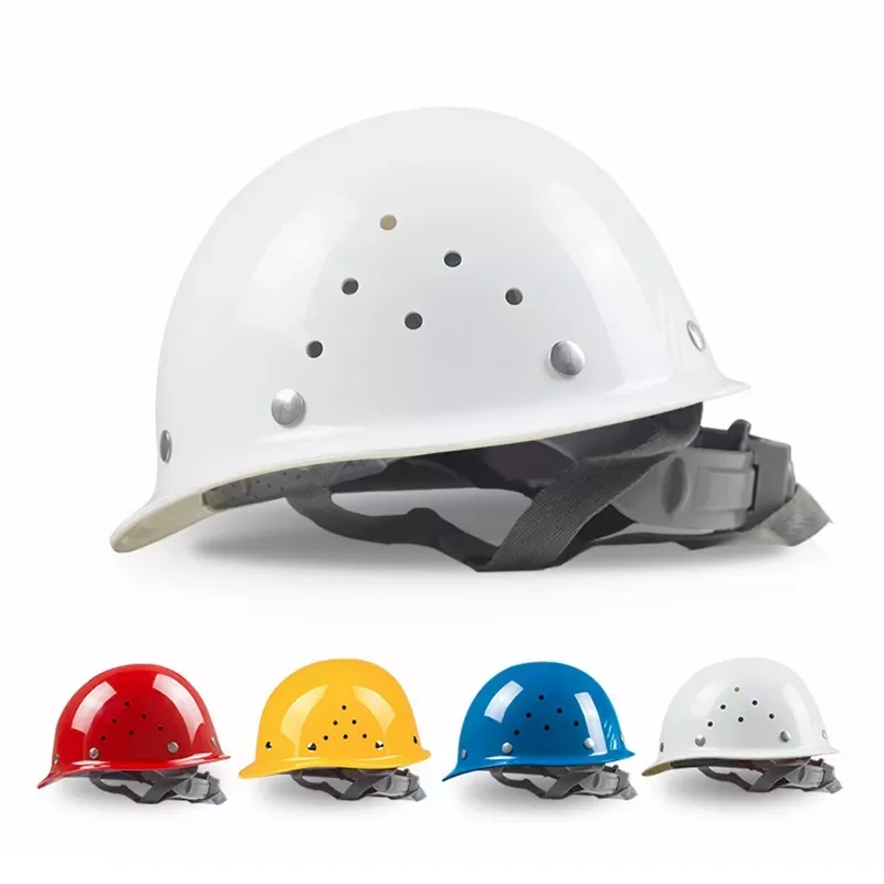 

Steel Nail Safety Hat Thicken FRP Material Anti Smashing Construction Site Labor Protective Breathable Adjustable Safety Hat