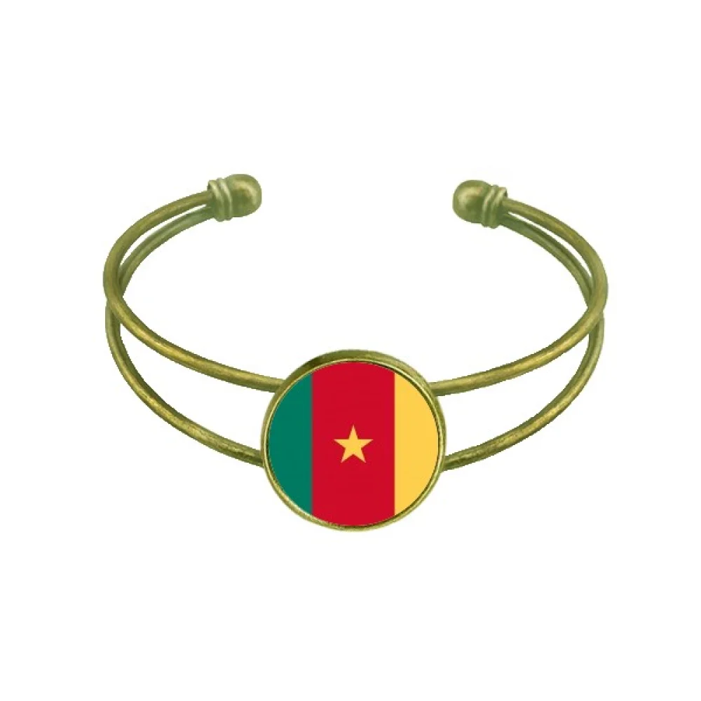 

Cameroon National Flag Africa Country Bracelet Bangle Retro Open Cuff Jewelry