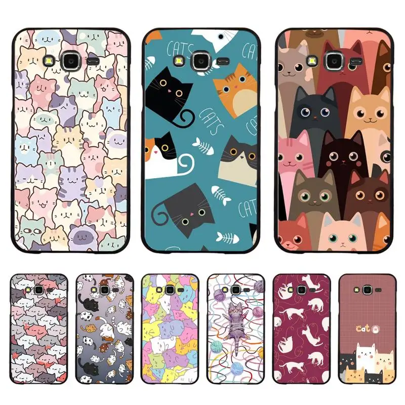 

Cartoon Cute Cats Phone Case For Samsung Galaxy J 4plus J6 J5 J72016 J7prime cover for J7Core J6plus Back Coque