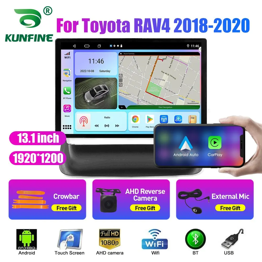 

Автомобильный радиоприемник 13,1 дюйма для Toyota RAV4 2018 2019 2020 автомобильный DVD GPS-навигатор стерео Carplay 2 Din Центральный Мультимедиа Android авто