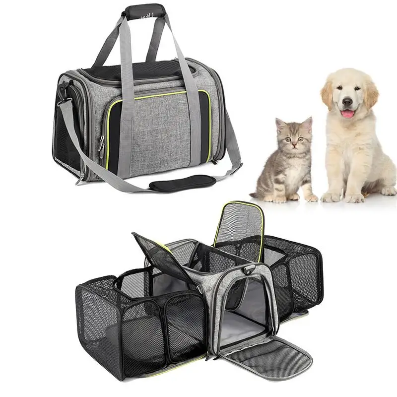 

Cat Carrier Backpack Double Sides Expandable Bag Transparent Dogs Carrier Bag With Side Pocket For Small Dogs Cats Puppy