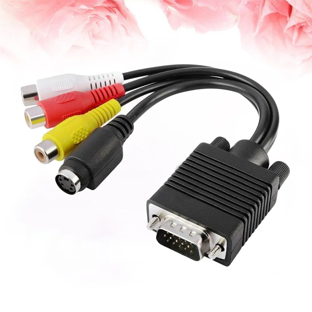 

1Pc PC Adapter Cable Practical Televison Converter Cable Video Audio Cable PC Adapter Cable for Televison