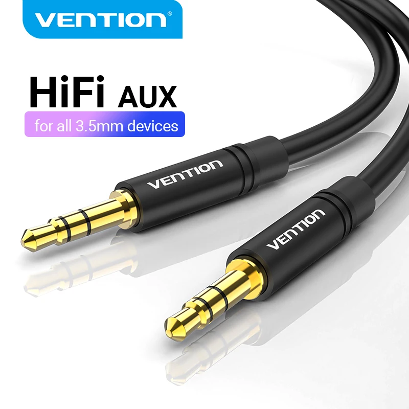 כבל Vention Jack 3.5mm Aux זכר לזכר 3.5mm כבל אודיו Jack עבור אוזניות JBL Xiaomi Oneplus כבל רמקול כבל Aux לרכב
