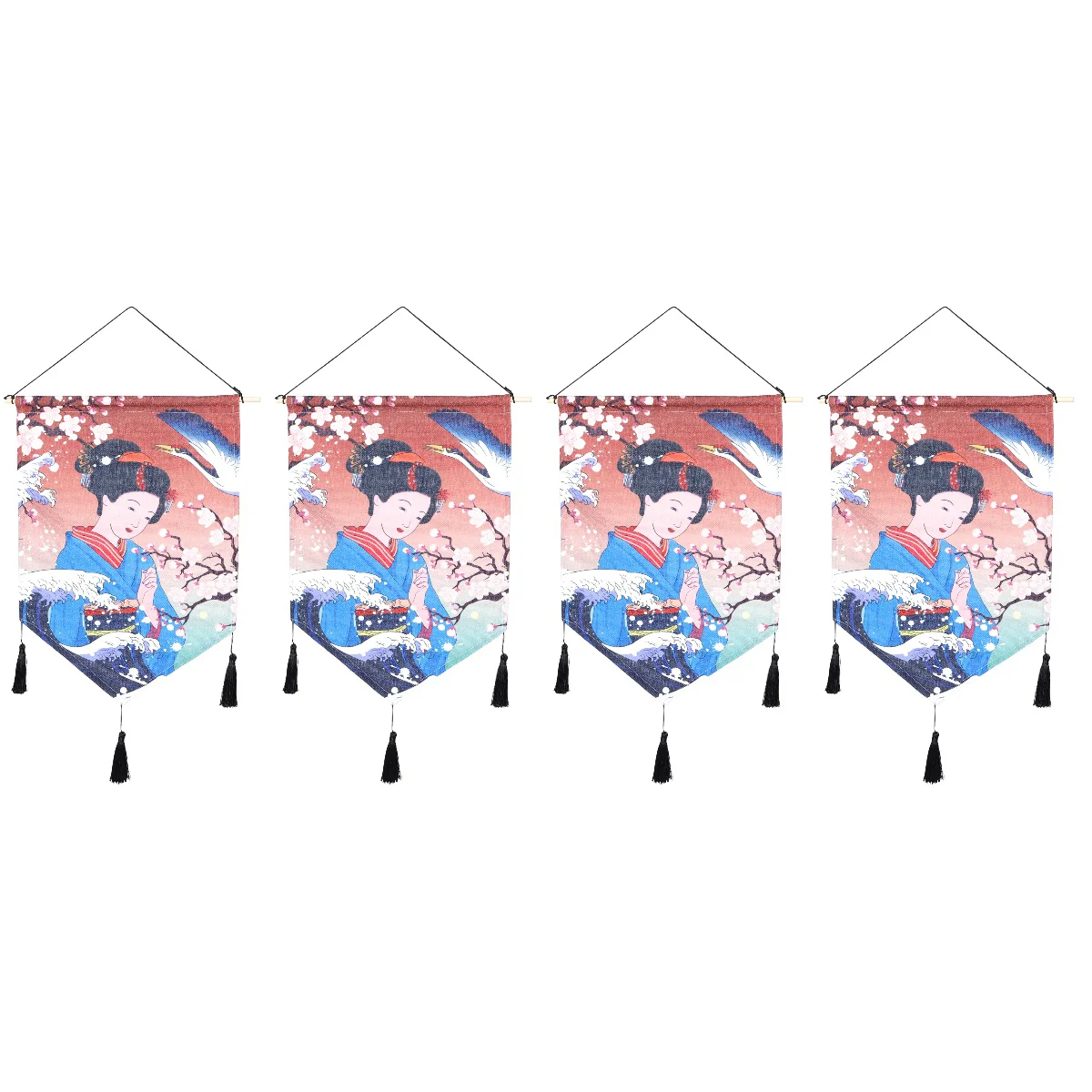 

4pcs Japanese Style Hanging Flag Hotel Japanese Restaurant Decor Prop for Home Shop Decor