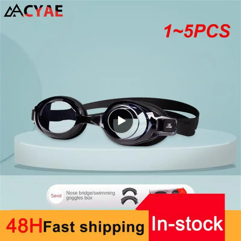 

1~5PCS To -9.0 Myopia Swimming Glasses Prescription Waterproof Anti-fog Swim Eyewear Silicone Diopter Diving Goggles Adults