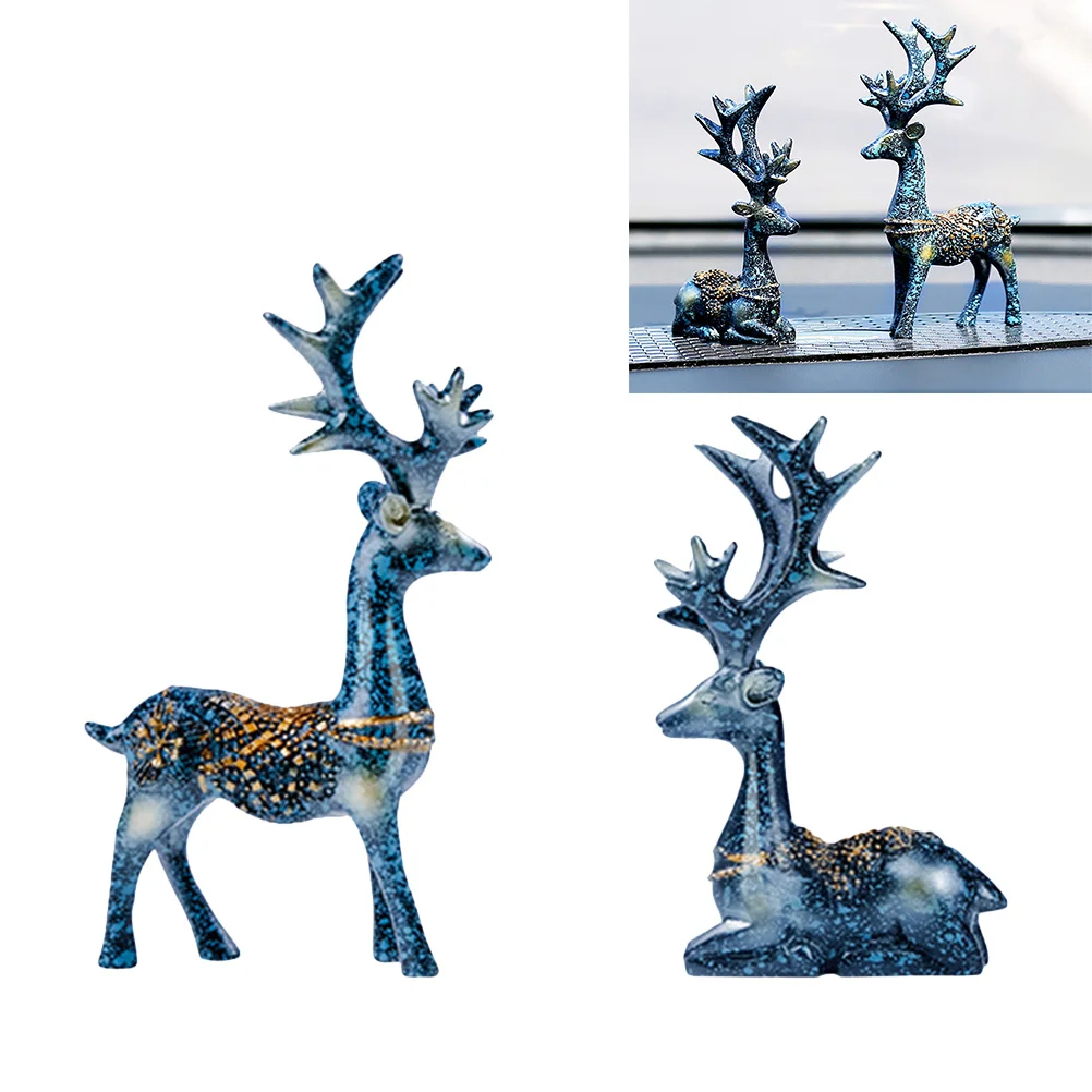 

Nativity Crafts Resin Reindeer Ornament Reindeer Sculpture Resin Deer Small Reindeer Figurines Antler Ornament Christmas Lovers