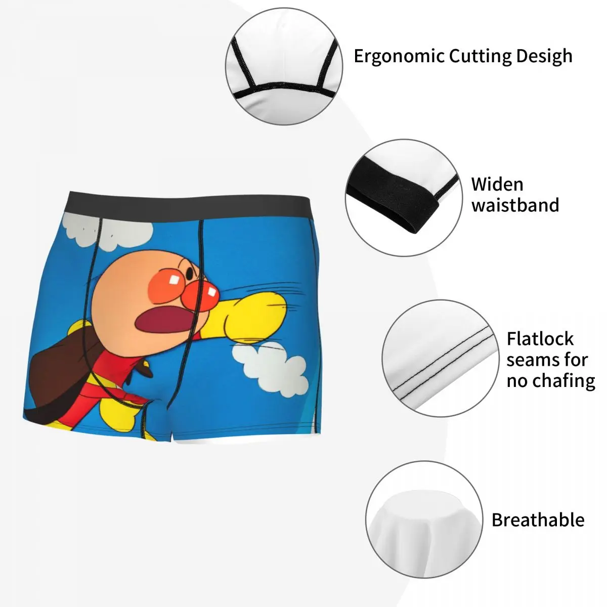 Fly мужские боксеры Anpanman Batakosan классическое аниме очень дышащие трусики