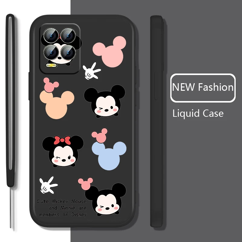 

Pink Minnie Baby Phone Case For OPPO Realme GT Neo 3 2 Master 8 9 Narzo 50A 50i Reno 7 Liquid Rope Candy Cover Fundas Coque Capa