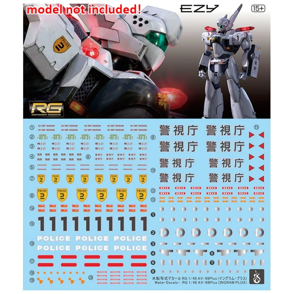 Водные наклейки YAN высокой точности для RG 148 AV‑98Plus Patlabor EZY Ingram, детали для модернизации моделей своими руками. (art.: 3920dcbc901b0) - 3920dcbc901b0