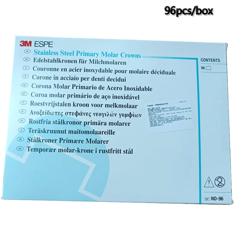 

96pcs/Set Dental 3M ESPE Stainless Steel Primary Molar Crowns Kids Crown Baby Deciduous Molar Teeth Crowns Dentistry Lab Tools