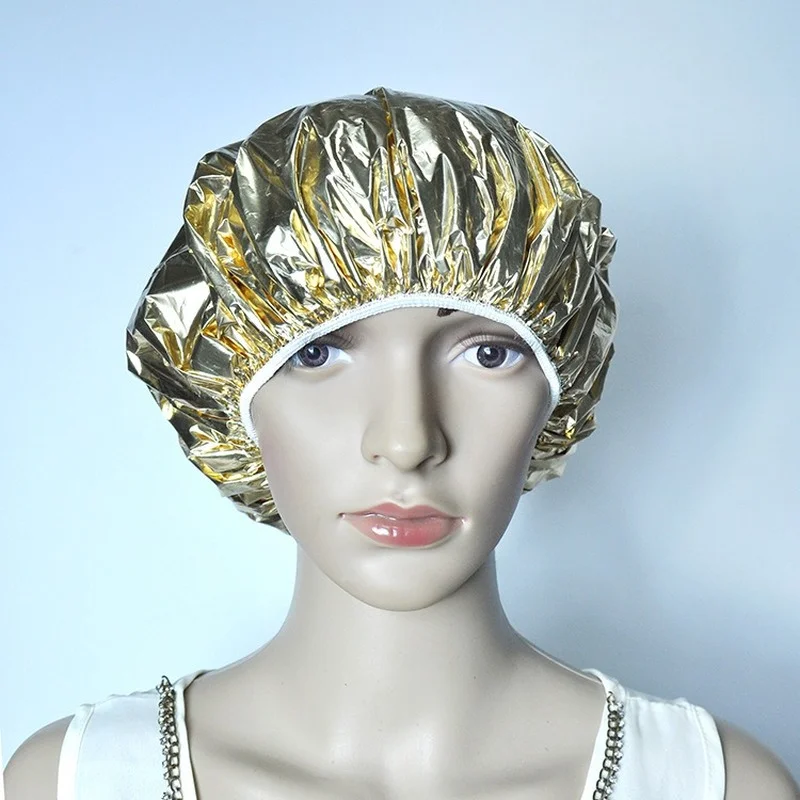 

Waterproof Heat Insulation Aluminum Foil Hat Disposable Spa Hair Salon Shower Cap Bath Hood Shower Baking Oil Hair Cap