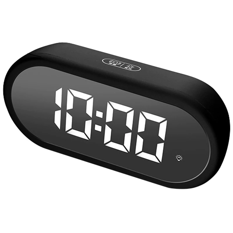 

Digital Alarm Clock with Large LED Display, Portable Bedside Clock with Fully Adjustable Dimmer, 12/24H, Snooze