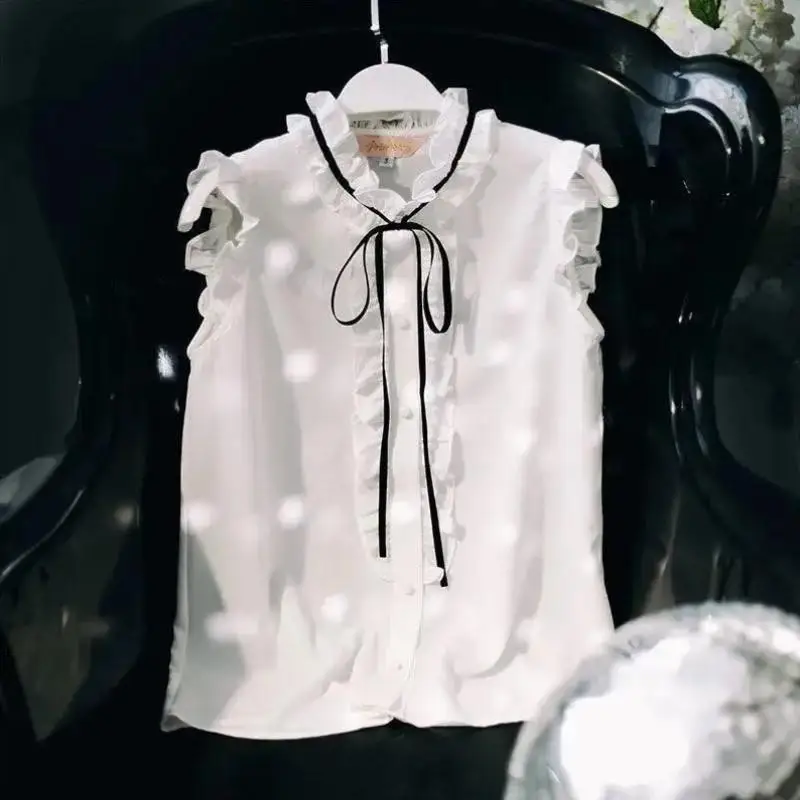 Женская шифоновая рубашка с длинным рукавом на пуговицах