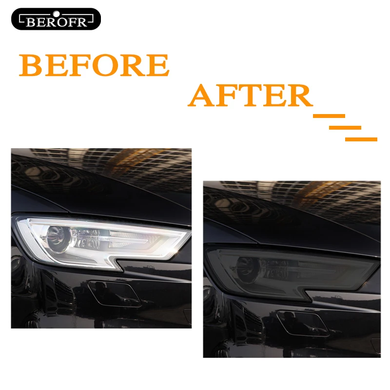 Черная защитная пленка для фар автомобиля прозрачные наклейки из ТПУ Audi A3 S3 RS3 8V
