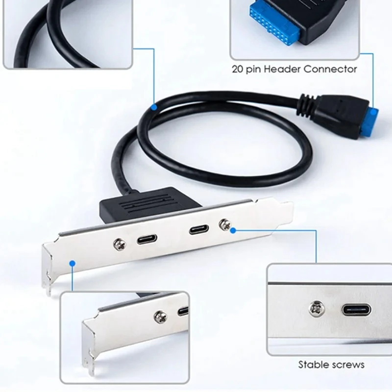 Передний разъем PCI-карты USB 3.1 порт расширения 20-контактный мама к двойному