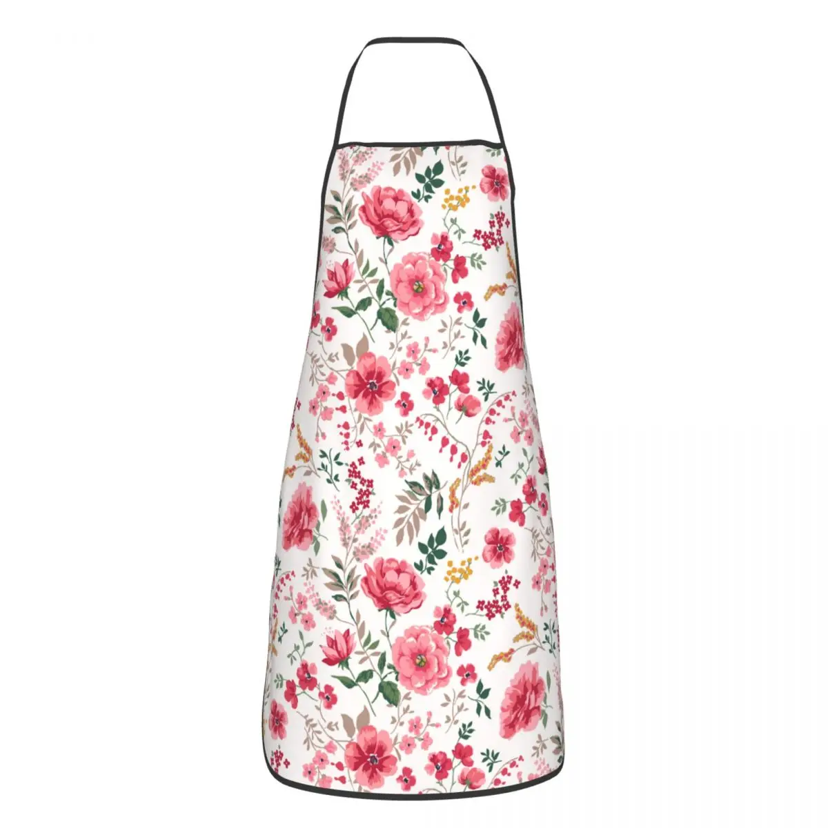 

Trendy Seamless Floral Pattern Apron Cuisine Cooking Baking Gardening Pink Flowers Aprons Kitchen Waterproof Pinafore Adult