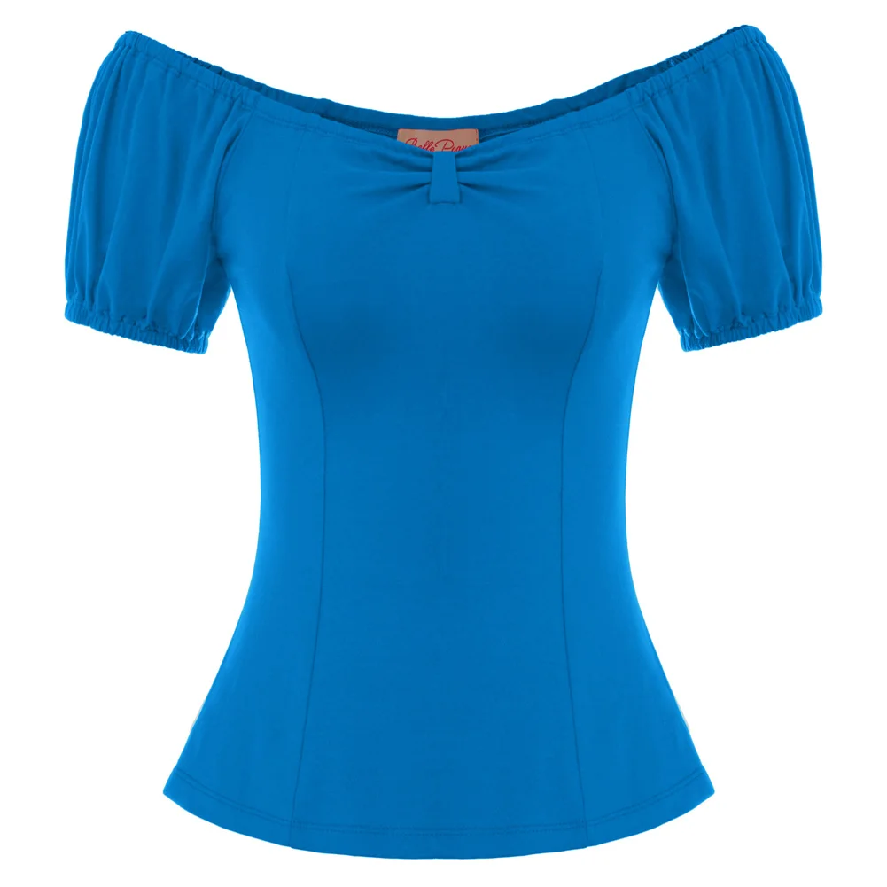 

Women's Tshirt Retro Vintage Tops Summer Clothes Girls Lady Pure Bow Knot Ruched Pinup Short Sleeve Backless Cotton T-Shirt Tops