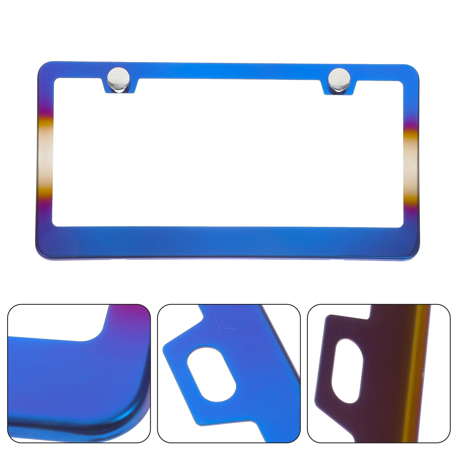 

2 Pcs Remolque Para Autos Fashion License Plate Frame US Style Car Hole Colored Labels Screw Shield