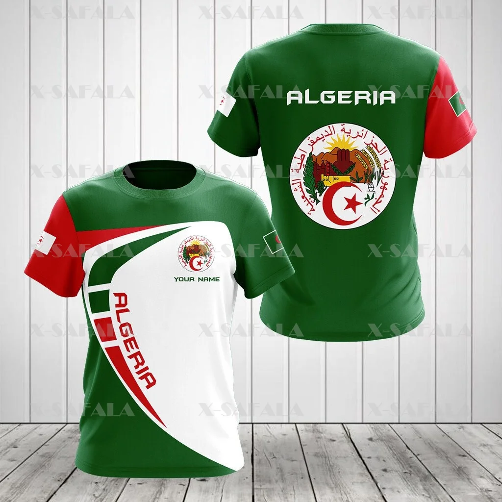 ALGERIA PROUD Algerian Love Country Flag 3D Printed High Quality T-shirt Summer Round Neck Men Female Casual Top-1