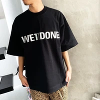 we11done fashion high street t shirt letter print pattern t shirt couples t shirts casual loose oversized t shirt top t shirts