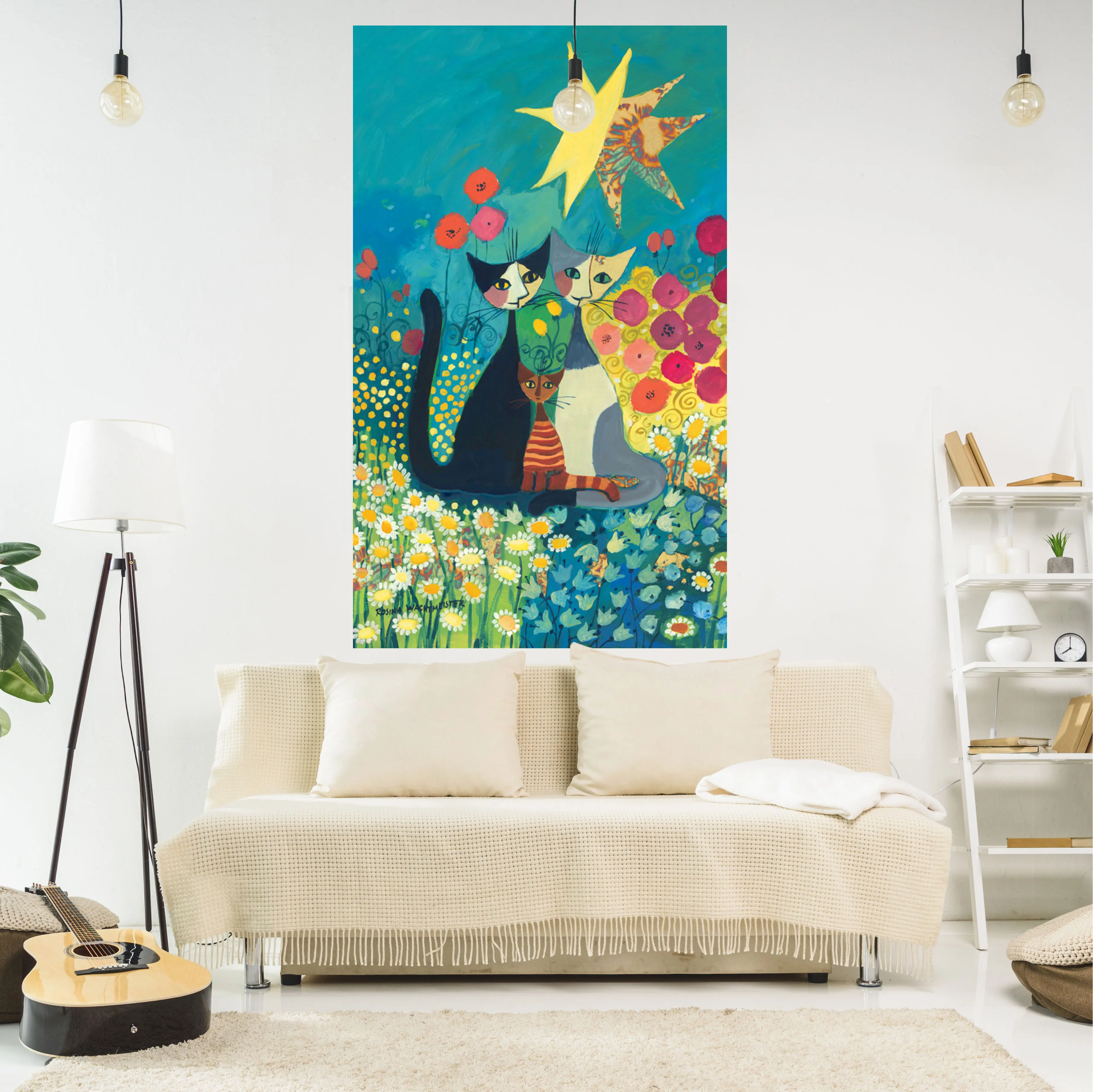 

QdDeco Cats And Flowers Meme Tapestry Weed Printed Background Cloth Home Decor Cute Animals Printing Wall Covering