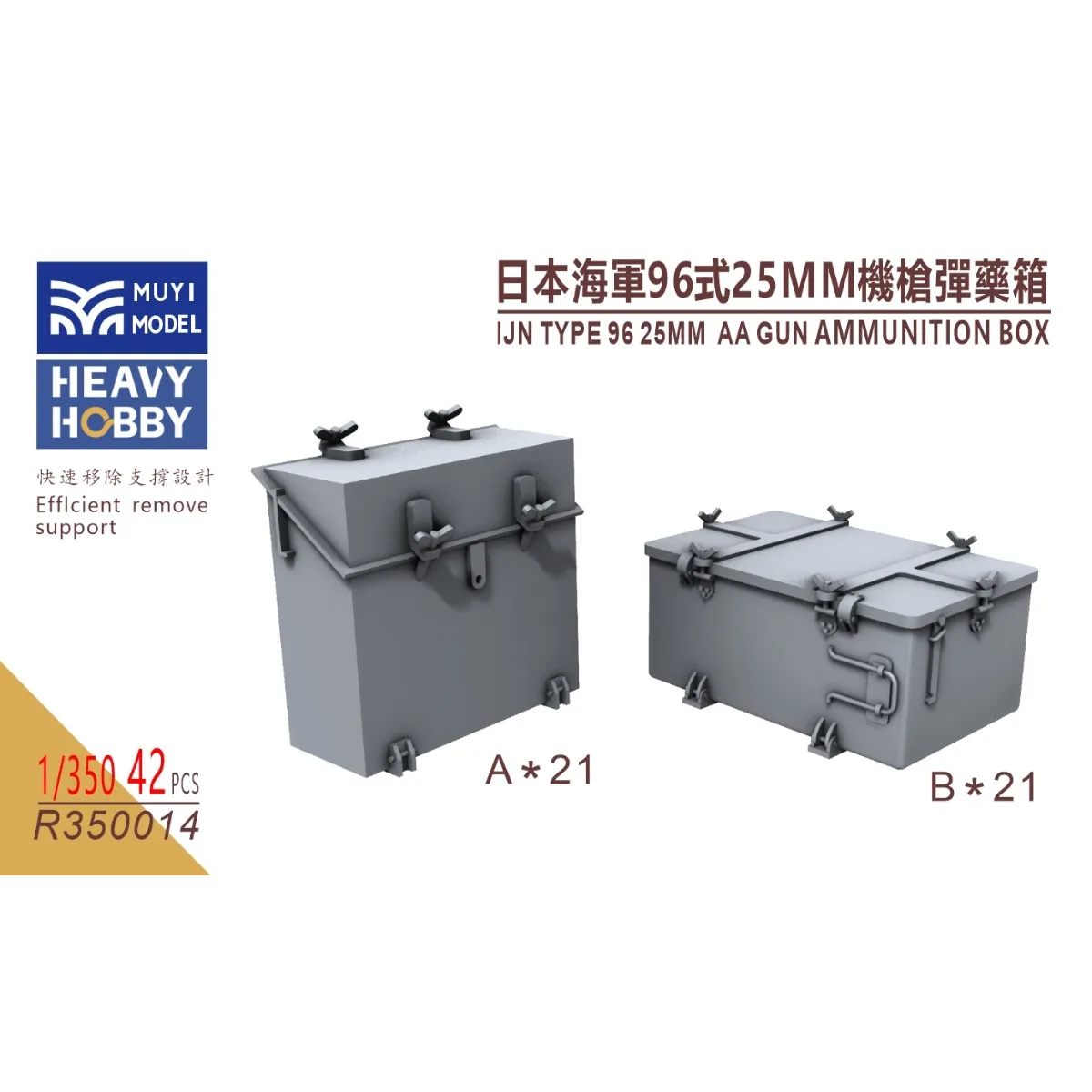 Фото МОДЕЛЬ MUYI R350014 1/350 IJN ТИП 96 25 мм AAGUN AMMUNITION BOX ЧАСТЬ 3D-печати №1