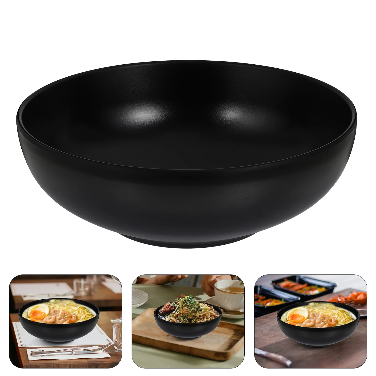 

Bowl Bowls Ramen Noodle Melamine Japanese Soup Container Serving Cereal Pho Ceramic Salad Large Tableware Chinese Mixing Black