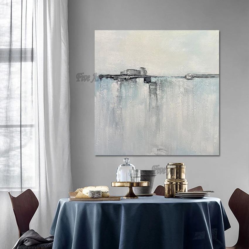 Серебряная ручная работа яркий цвет Современная Большая Картина на холсте