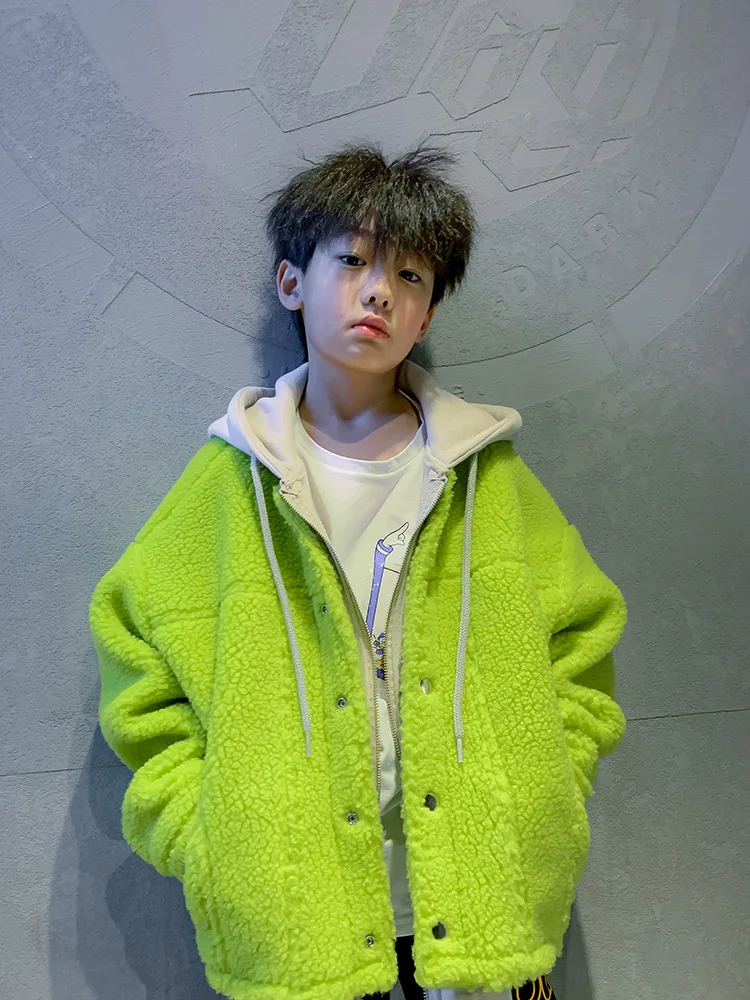 

2022 Girls Thicken Winter Coat Hoodie Warm Jackets Green Color Fashion Oversize Streetwear Children Outerwear 5 6 8 10 12 Years
