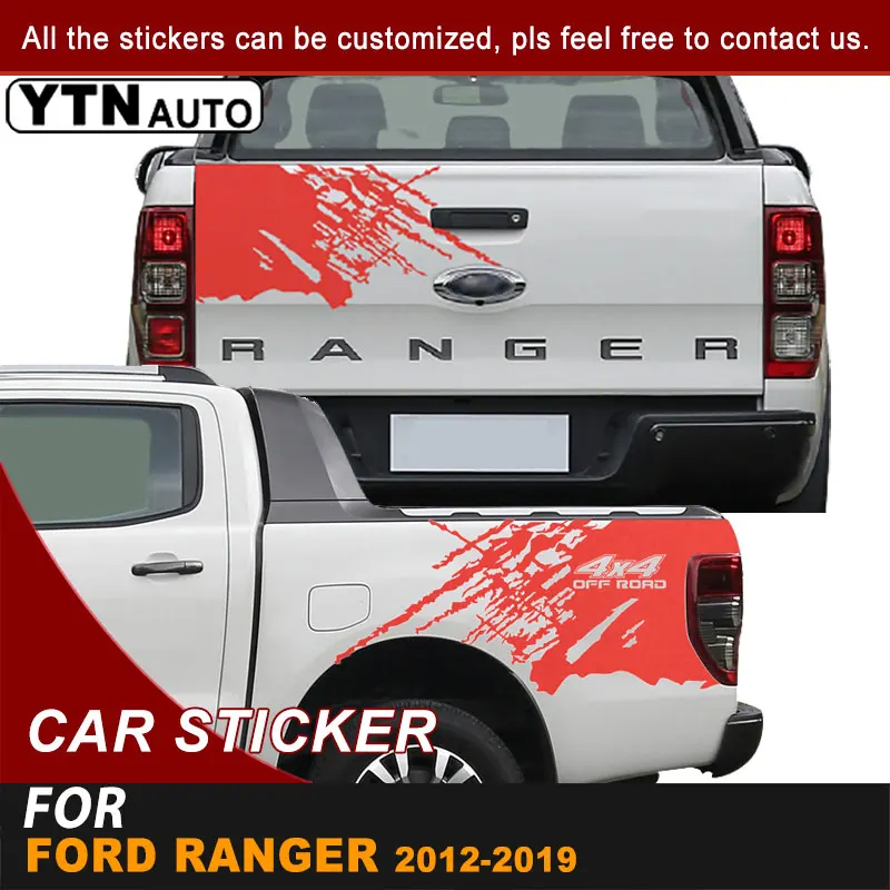 

Rear Trunk Car Decals Off Raod Mudslinger Graphic Vinyl Car Stickers For Ford Ranger 2012 2013 2014 2015 2016 2017 2018 2019